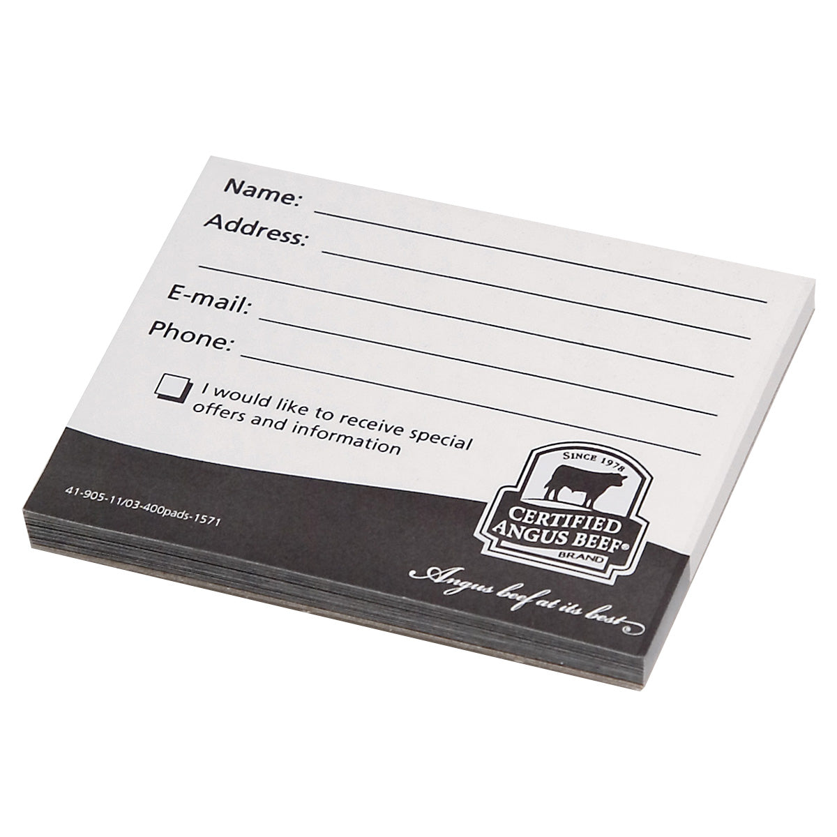 Contest ENTRY CARD (50 p/pad)