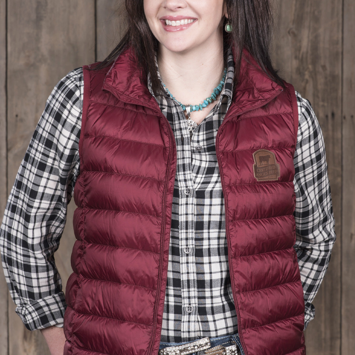 Puffer Down Vest - Cranberry