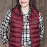 Puffer Down Vest - Cranberry